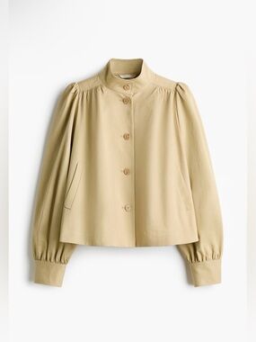 H&M Puff-Sleeved Twill Jacket
